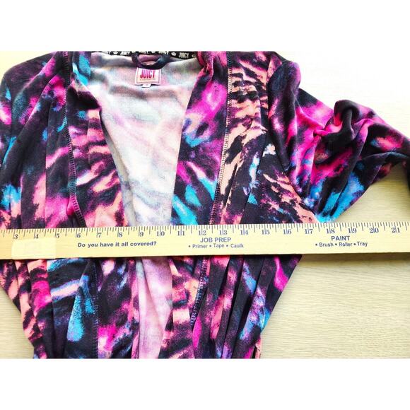 Robe=Juicy By Juicy Couture-Tie Dye-Large Back Reflective-Black-Pink-Short-MED - Picture 11 of 14